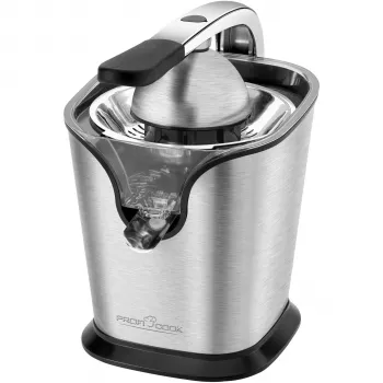 PROFI COOK PC-ZP 1154 Citruspers, 160 W, RVS, 500 ml, 2 kegels, hendelbediening, Zwart/Zilver