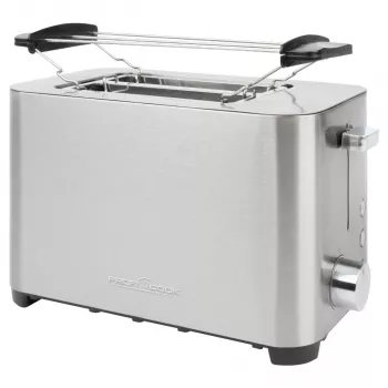 PROFI COOK 2-snijds Toaster PC-TA 1251, RVS behuizing, extra brede toastgleuven