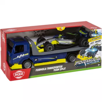Dickie Formula Transporter Team Split 203766000 autotransporter met 2 die-cast auto's