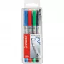 STABILO OHPen - 4 stuks - zwart - blauw - groen - rood - rond - medium - 1 mm - inkt op waterbasis