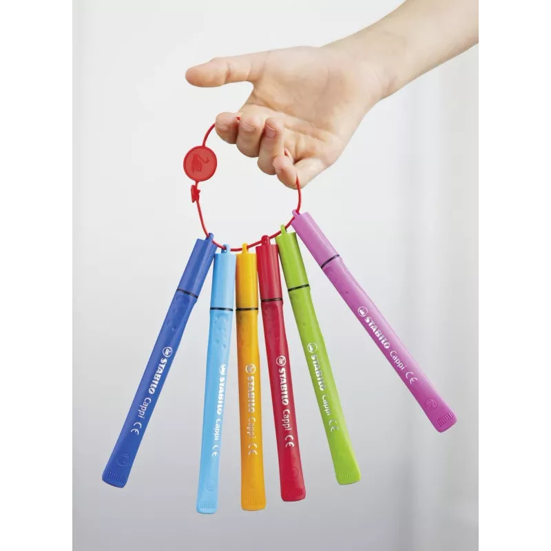 STABILO Cappi viltstiften - 24 kleuren - ronde punt 1 mm - uitwasbare inkt