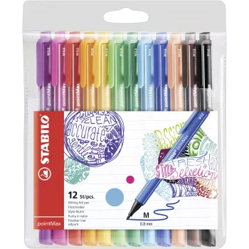 STABILO pointMax fineliner set - 0,8 mm - 12 verschillende kleuren
