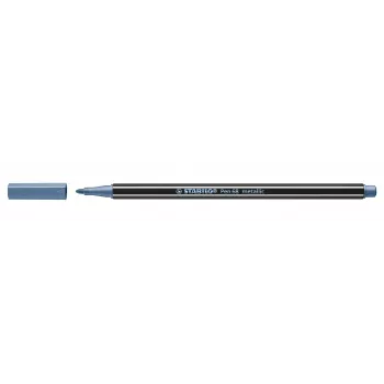 STABILO Pen 68 Metallic vezelstift - metallic blauw - 1 stuk