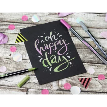 STABILO Pen 68 Metallic vezelstift - metallic roze - 1 stuk