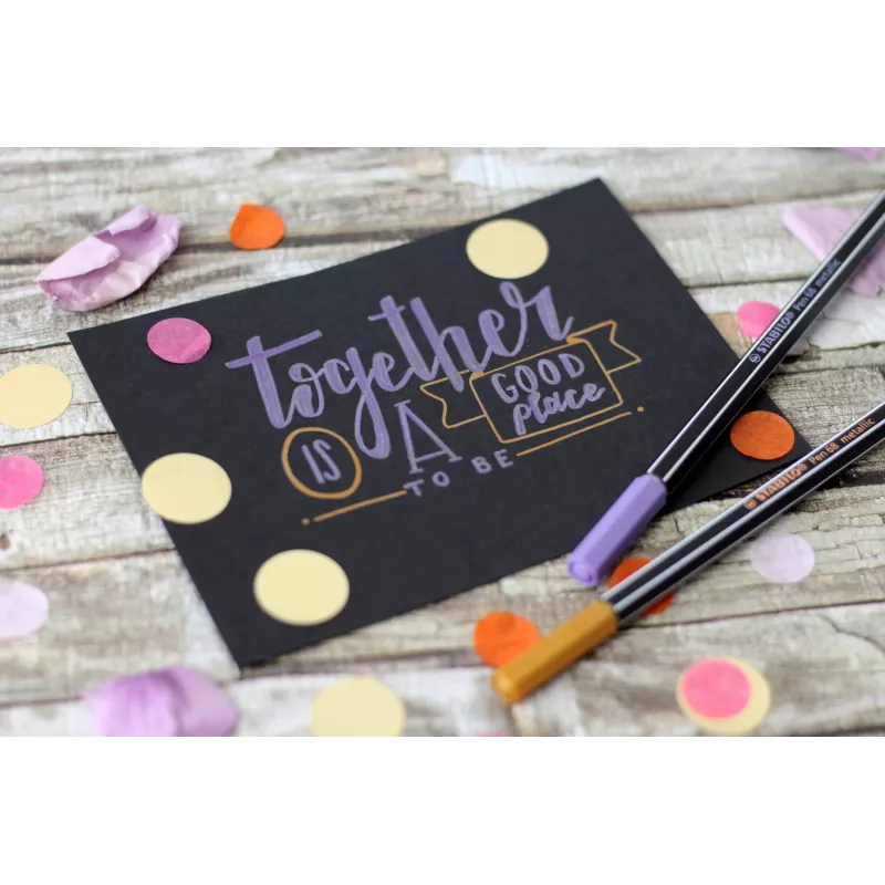 STABILO Pen 68 Metallic vezelstift - metallic roze - 1 stuk