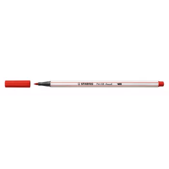 STABILO Pen 68 Brush - medium - rood - flexibele penseelpunt - inkt op waterbasis - Duitsland - volwassenen & kinderen