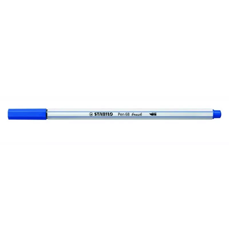 STABILO Pen 68 Brush - blauw - penseelpunt - inkt op waterbasis - zeshoekig - 1 stift