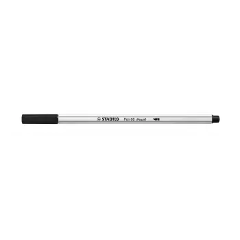 STABILO Pen 68 Brush - medium - zwart - penseelpunt - inkt op waterbasis - Duitsland - volwassenen & kinderen