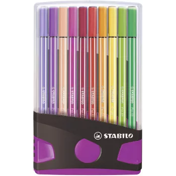 STABILO Pen 68 vezelstift - kleuren assorti - 20-pack