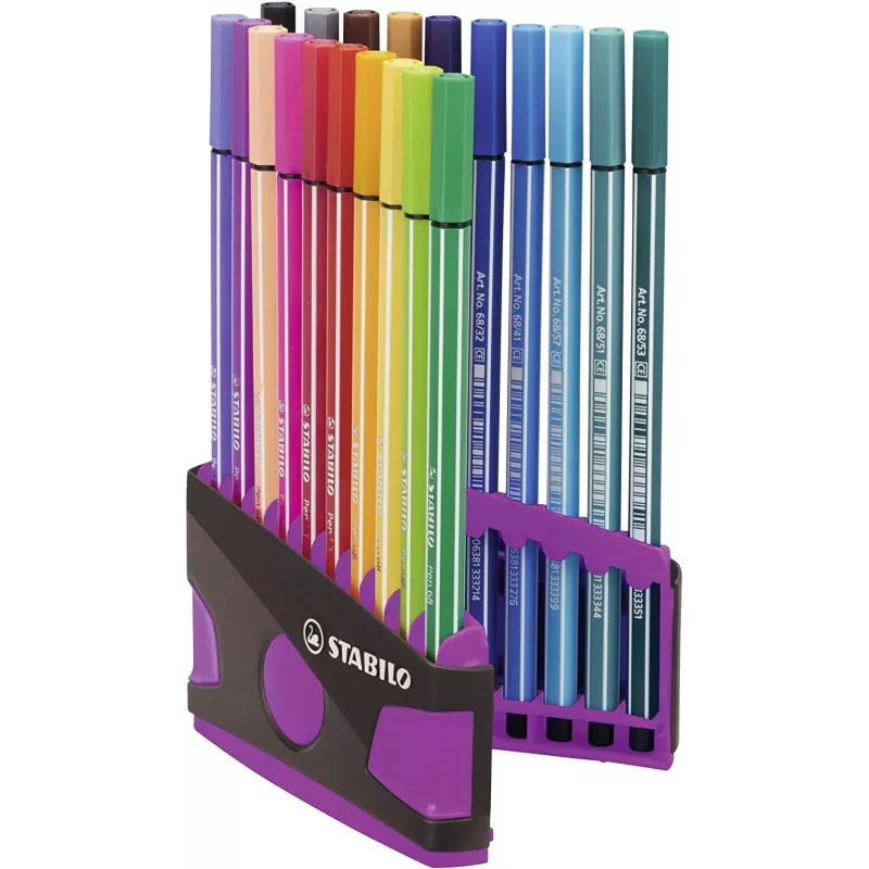 STABILO Pen 68 vezelstift - kleuren assorti - 20-pack