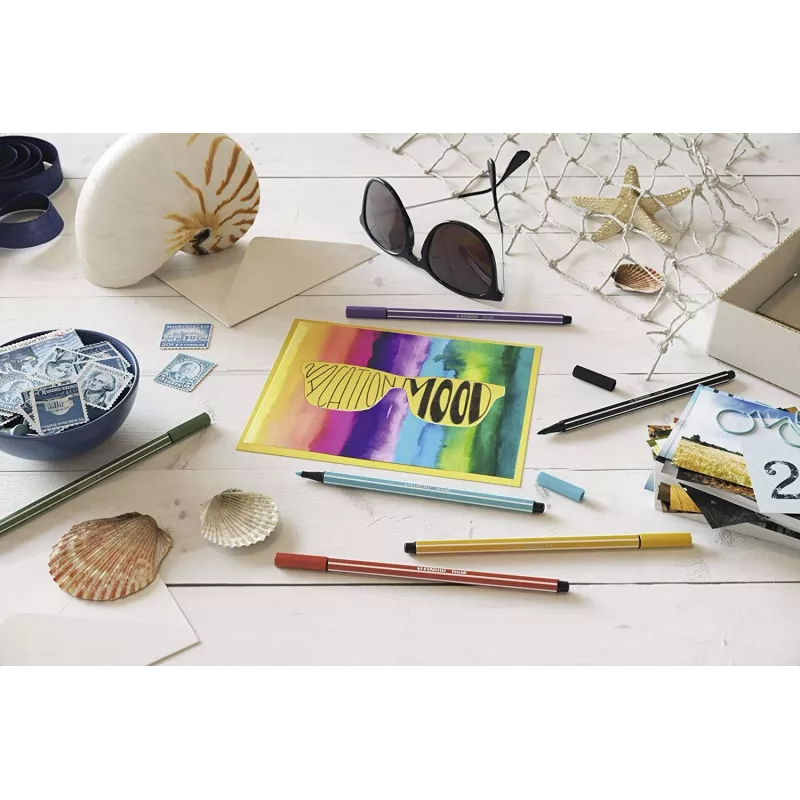 STABILO Pen 68 viltstift set - medium - 20 kleuren - assorti - 1 mm - 24 u cap-off - inkt op waterbasis
