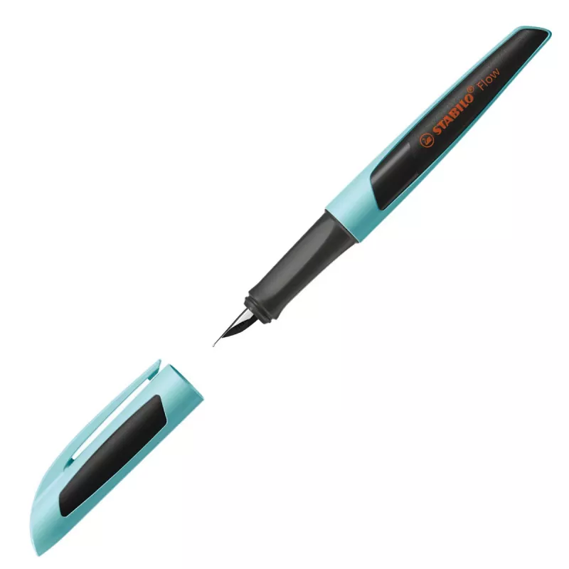 STABILO Flow Sporty vulpen lichtblauw/zwart M Medium