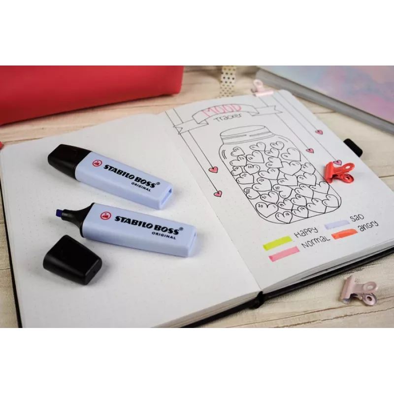 STABILO Boss Original Pastel markeerstift - koraalrood - 1 stuk - beitelpunt - 2 mm / 5 mm
