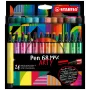 STABILO Pen 68 MAX 24-delige etui ARTY viltstift met beitelpunt