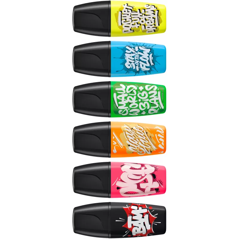STABILO Boss Mini Snooze textmarker set, gemengde kleuren, 6 stuks