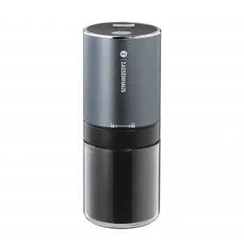 Zassenhaus Mini Master USB-koffiemolen, conisch keramisch maalwerk, oplaadbaar, zwart/zilver
