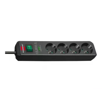 Brennenstuhl Eco-Line 4-voudige stekkerdoos met overspanningsbeveiliging 1,5m zwart 13,5kA