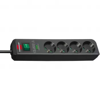 Brennenstuhl Eco-Line 4-voudige stekkerdoos met overspanningsbeveiliging 1,5m zwart 13,5kA