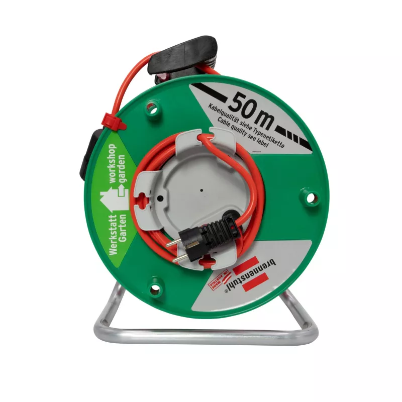 AKYGA AK-CR-04 Kabelhaspel Verlengsnoer 50m 4 stopcontacten Schuko IP44 Zwart