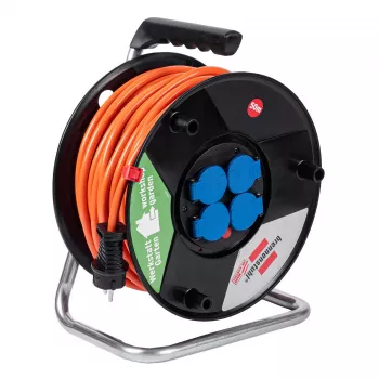 AKYGA AK-CR-06 Kabelhaspel Verlengsnoer 50m IP44 4 stopcontacten Schuko Zwart