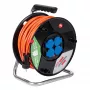 AKYGA AK-CR-06 Kabelhaspel Verlengsnoer 50m IP44 4 stopcontacten Schuko Zwart