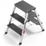 Hailo Master D70 2-3 treden dubbelzijdige opvouwbare ladder