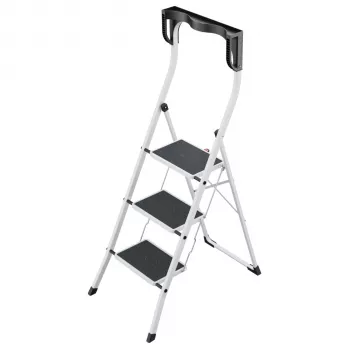 Hailo K75 ComfortLine 3-treden veiligheidstrap, zilver/zwart, 150 kg draagvermogen