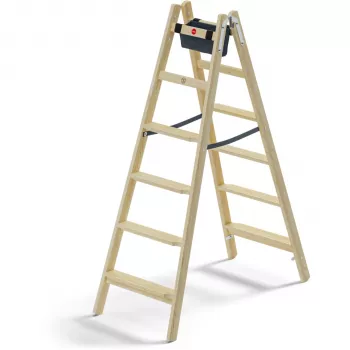 Hailo Master H80 2x6 treden dubbelzijdige trap, 150 kg draagvermogen, zilver