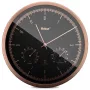 MEBUS 19778 radiografische wandklok met thermo-hygrometer, zilver/zwart, LCD-display, DCF77