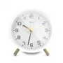 MEBUS 56973 quartz wekker wit analoog silent sweep