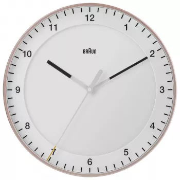 Braun BC17PW quartz wandklok analoog, 30 cm, roze/wit