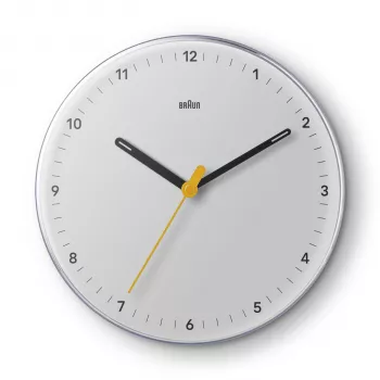 Braun BC26W quartz wandklok analoog silent sweep 23 cm wit