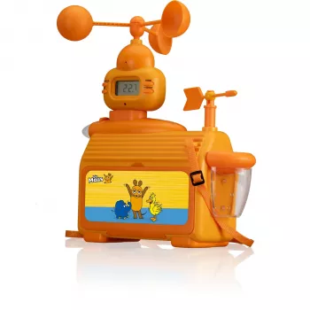 DieMaus weerstation voor kinderen - educatieve wetenschapsset met thermometer, regenmeter, anemometer, windvaan