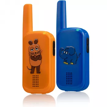 DieMaus walkie-talkie set - 2 eenheden, 40 MHz, 2 kanalen, tot 200 m bereik, meerkleurig