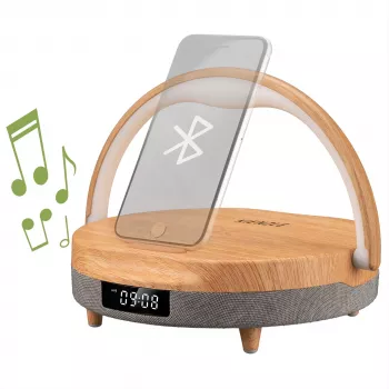 KIENZLE LED wekker met bluetooth-luidspreker en draadloze oplader