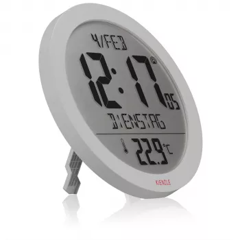 KIENZLE DCF radiografische wandklok met ruimtetemperatuurweergave, wit