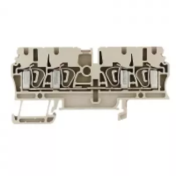 Weidmüller ZDU 2.5/4AN doorvoerklem, veerklemaansluiting, 2,5 mm², beige, 100 stuks