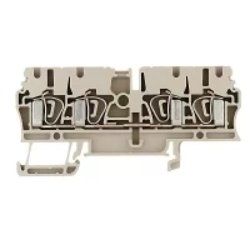 Weidmüller ZDU 2.5/4AN doorgangsklem, veerklemaansluiting, 2,5 mm², beige, 100 stuks