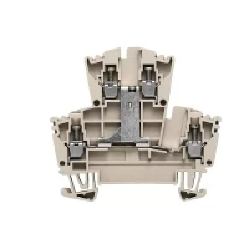 Weidmüller 1022300000 doorvoerklem, 2 verdiepingen, schroefaansluiting, 500 V, 24 A, 4 mm², donkerbeige