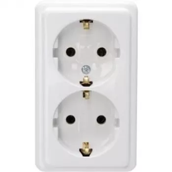 HEINRICH KOPP 2-voudig geaard stopcontact opbouw standaard arctisch wit 102502002