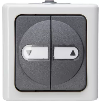 Heinrich Kopp 561556004 tiptoetschakelaar inzetstuk zwart/wit thermoplast IP44 10A 250V