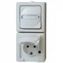 HEINRICH KOPP combinatie verticale schakelaar/Schuko-stopcontact opbouw vochtige ruimtes IP44 arctic wit (130802000)