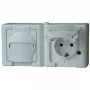 HEINRICH KOPP BLUE ELECTRIC opbouw-combinatie schakelaar en Schuko-stopcontact, IP44, arctic wit, 250V, 16A (131202003)