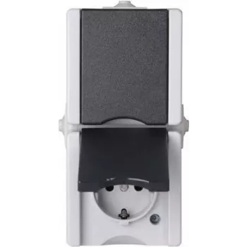 HEINRICH KOPP proAQA opbouw weerbestendig stopcontact 2-voudig verticaal IP44 grijs 16A 250V type F