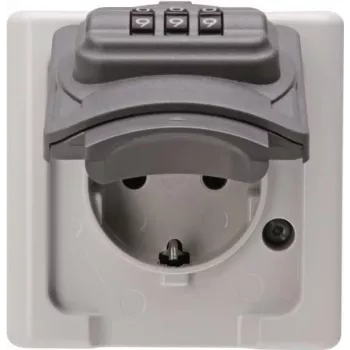 HEINRICH KOPP opbouw stopcontact 1-voudig afsluitbaar IP44 grijs/zwart 109856007