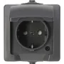 HEINRICH KOPP NAUTIC 1-voudig Schuko-stopcontact met klepdeksel, IP44, opbouw, grijs