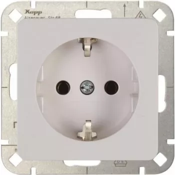 Heinrich Kopp Kopp HK02 stopcontact met randaarde Arctic White inbouw 16A 250V type F met kinderbeveiliging
