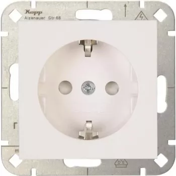 Heinrich Kopp HK07 Schuko-stopcontact met verhoogde aanraakbeveiliging zuiverwit (RAL 9010)