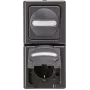 Heinrich Kopp BlueElectric opbouw stopcontactcombinatie antraciet glanzend IP44