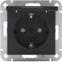 Heinrich Kopp SCHUKO-stopcontact met klapdeksel, mat zwart, USB-oplaadfunctie, IP44